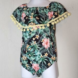 Baby tropical floral romper